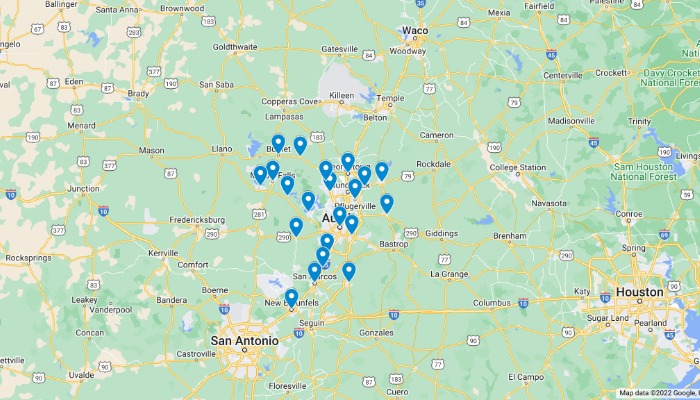 Pressure Washing and Roof Cleaning Austin TX Service maps 01 footer